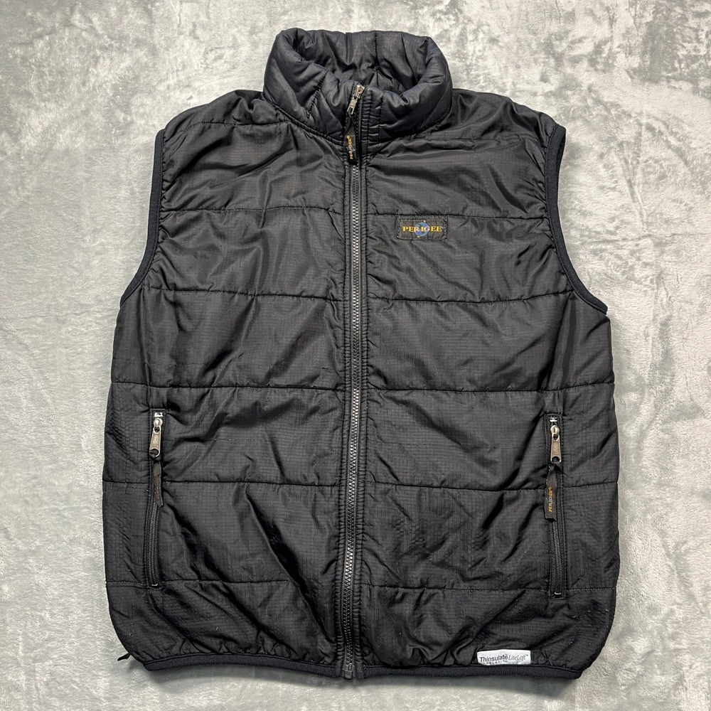Perigee Puffer Vest Mens S Black Thinsulate LiteLoft Ripstop Made USA Full Zip